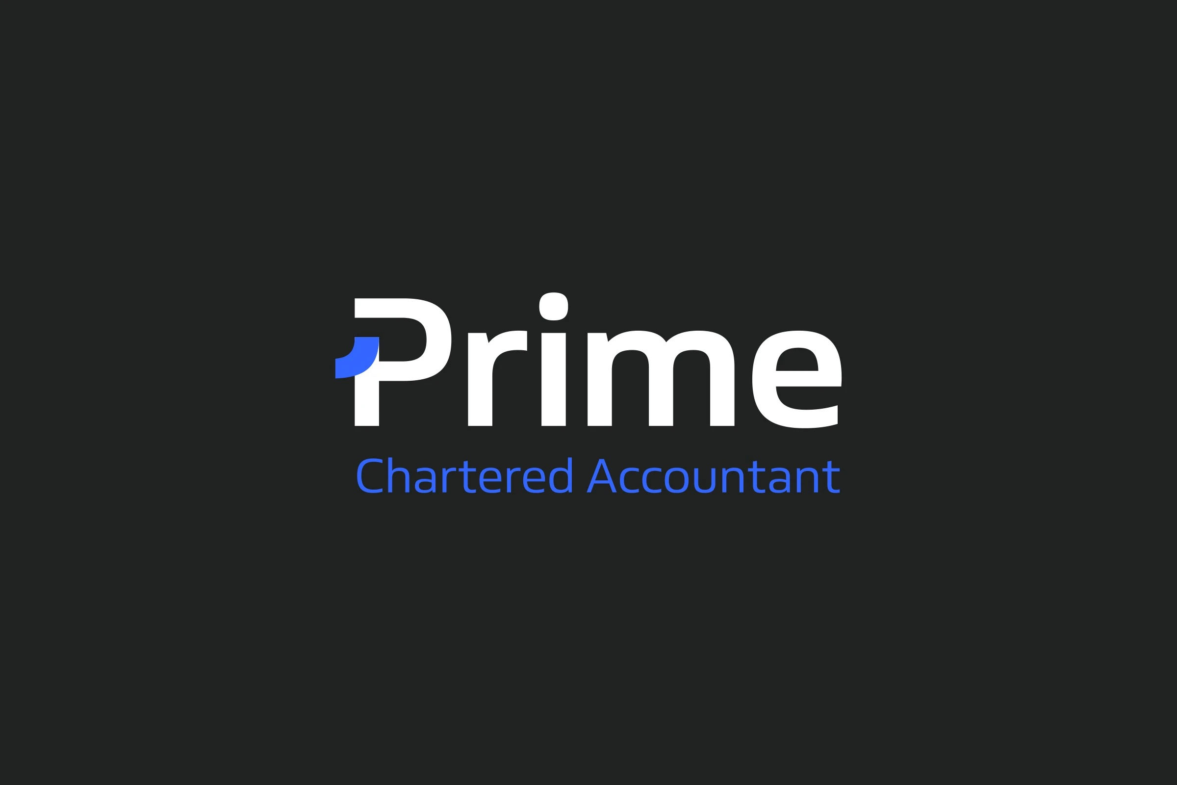 The logo in white and blue on near-black.